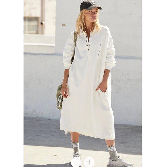 NWT Free People FP Movement Block Party Sweat Dress Sweatshirt Pullover - Picture 1 of 4